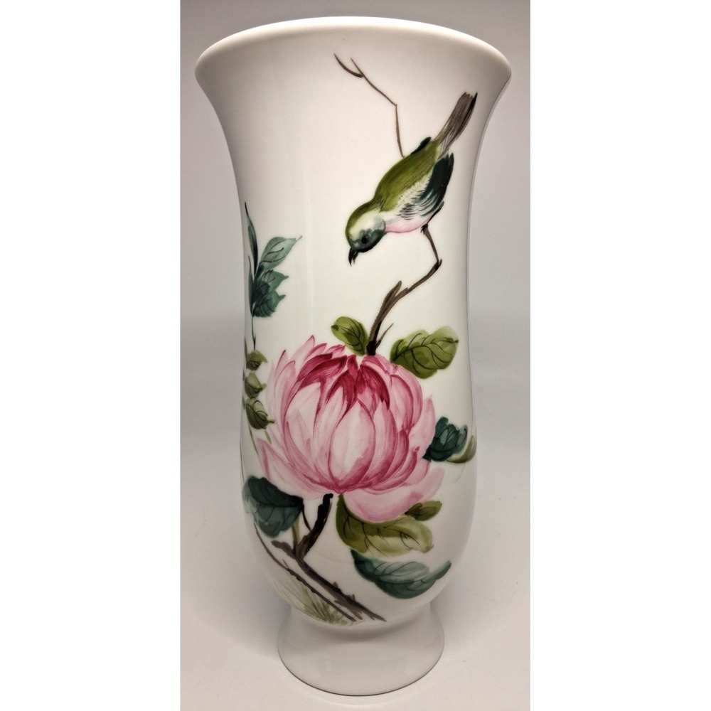 Kaiser Porcelain Vase by A.K.Kaiser CO made in Germany Bird w/Flower